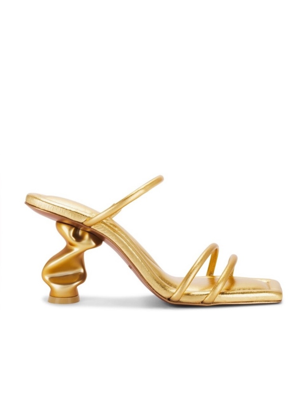 Cult Gaia Seraphina Sculptural Gold Metallic Heeled Sandal Size 36